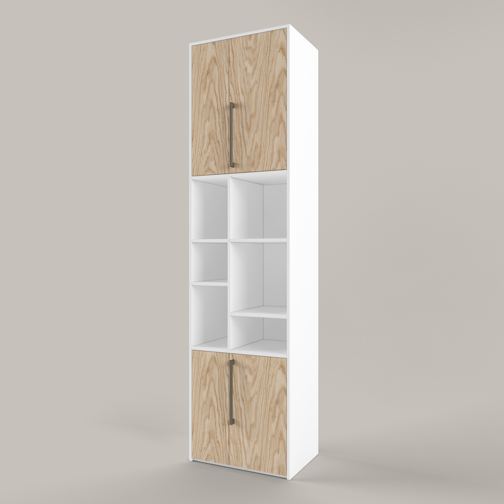 ТУРИ Стеллаж широкий (БЕЛЫЙ, ГРАФИТ)