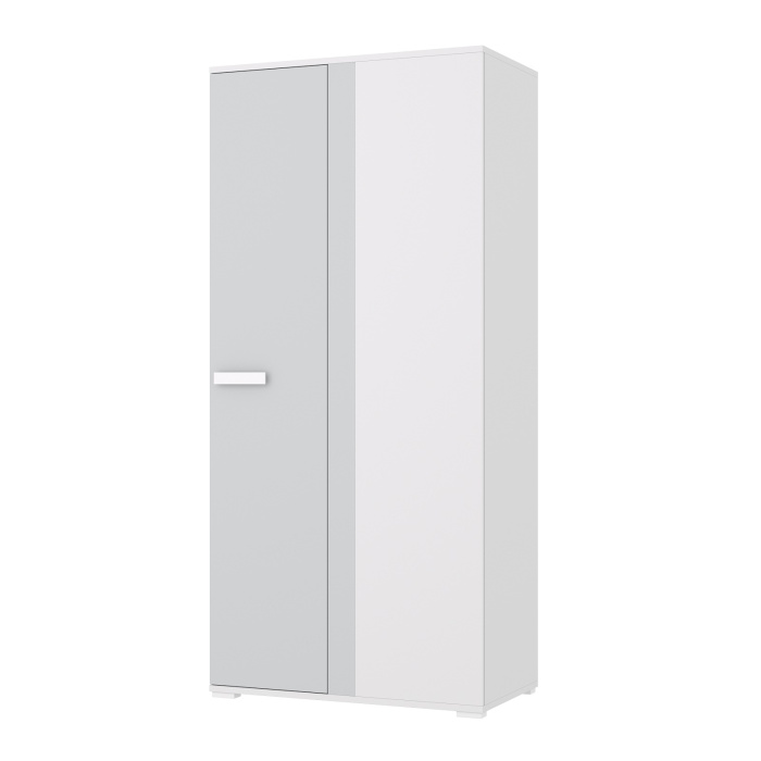 MONO Шкаф угловой ШУ (Белый, СВЕТЛО-СЕРЫЙ / БЕЛЫЙ, Левая)