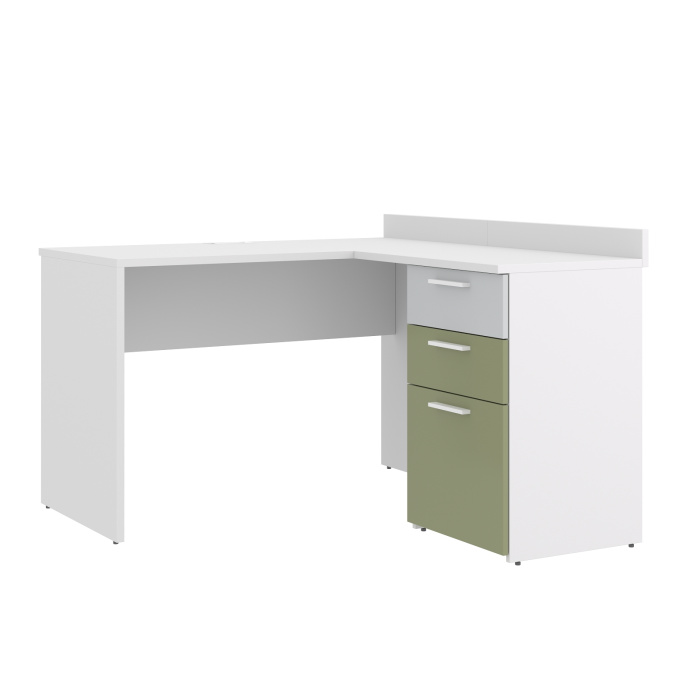 FLORA Угловой модуль к столу УМ22 (Белый, БЕЛЫЙ / СВЕТЛО-СЕРЫЙ / ОЛИВА, Универсальная)