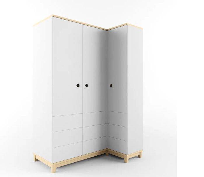 РОБИН ЛАЙТ Шкаф угловой (Цвет фасадов Клен/Белый, Сторона сборки Левая)