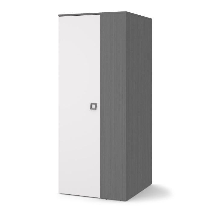 VECTRA Шкаф угловой ШУ (СЕРЫЙ ШПОН, БЕЛЫЙ, Левая)