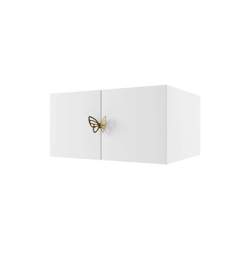 МИШЕЛЬ Антресоль для книжного шкафа (БЕЛЫЙ, 800*450*400, Бабочка)