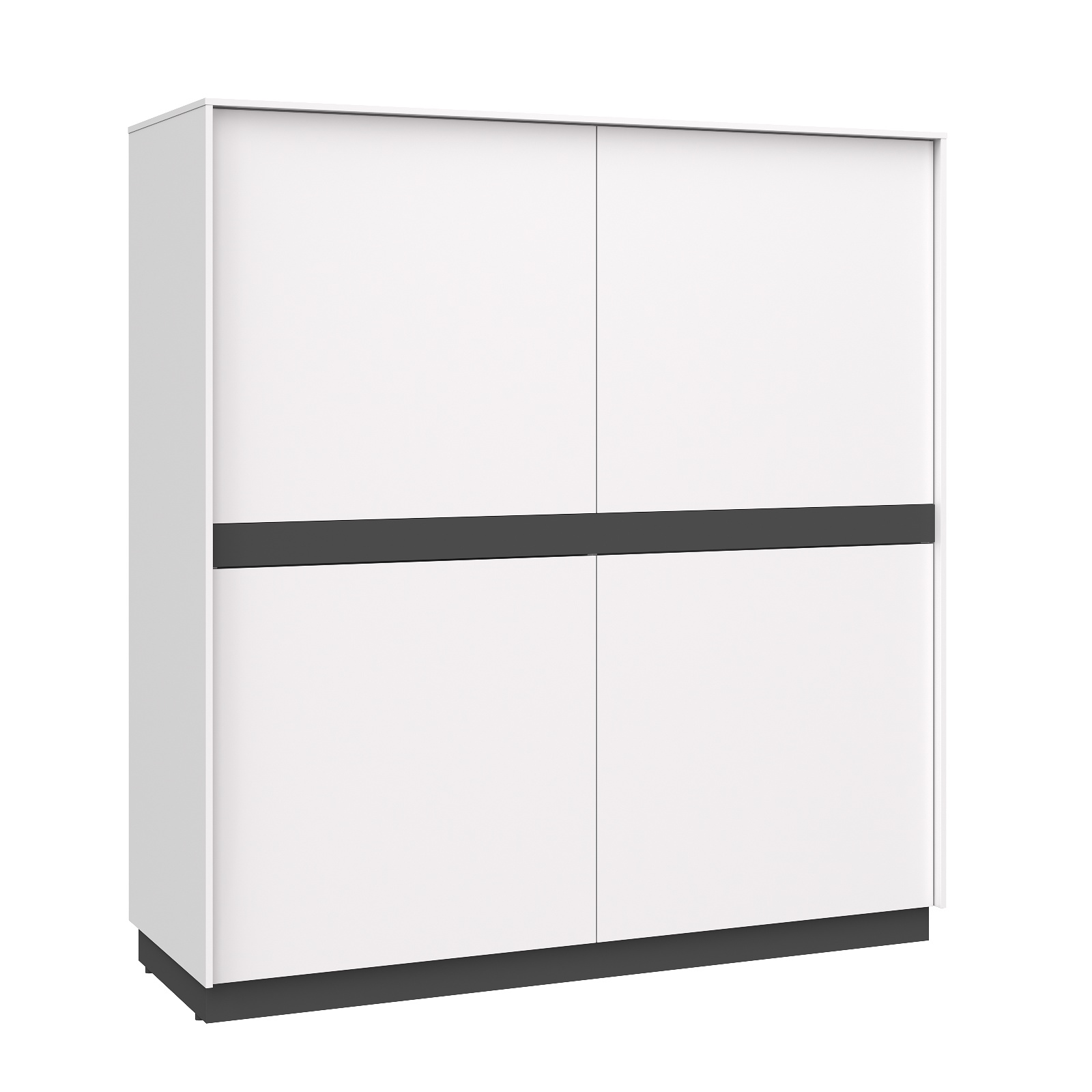 QUATRO Шкаф 4-х дверный Ш4 (БЕЛЫЙ / ЧЕРНЫЙ , БЕЛЫЙ)