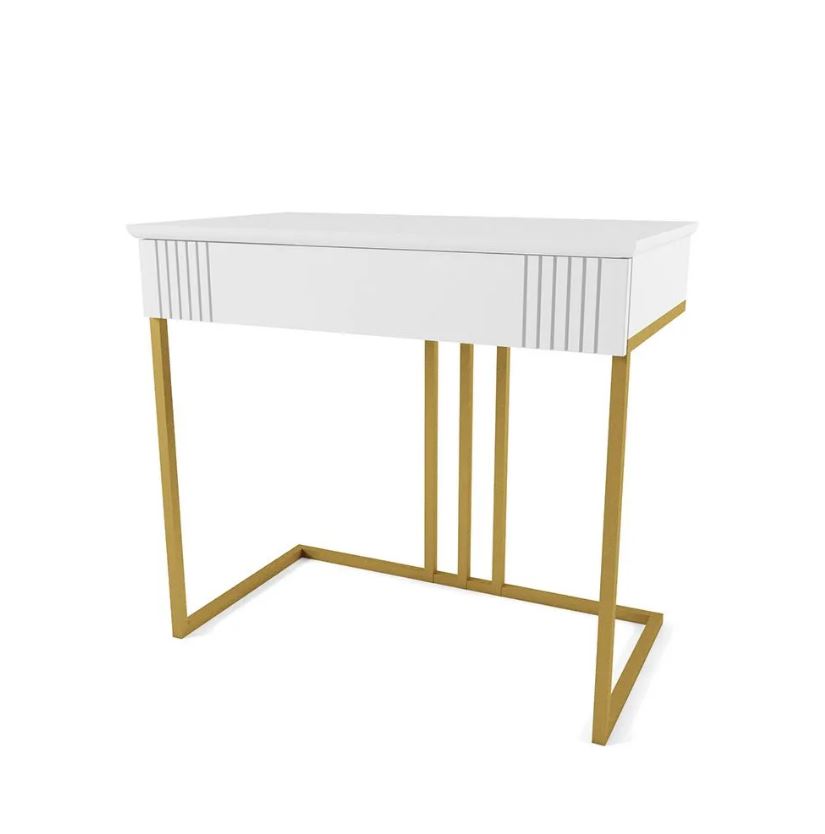 МИШЕЛЬ Столик туалетный (БЕЛЫЙ, ЗОЛОТО)