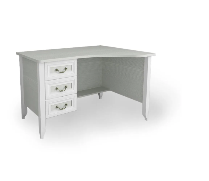 КЛАССИКА Стол угловой (Рамух белый, тумба слева)