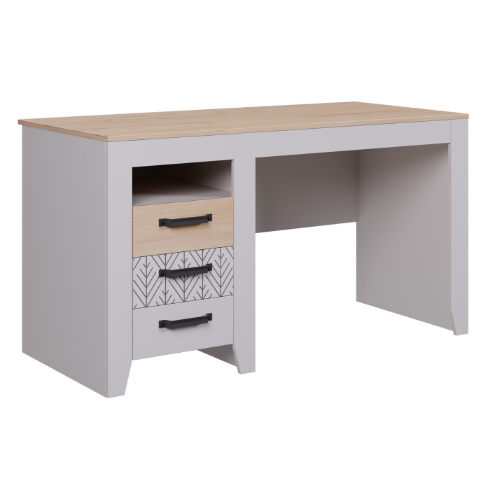 NORDIK Стол С1 (ДУБ ИРЛАНДСКИЙ / БЕЛЫЙ, ДУБ ИРЛАНДСКИЙ / БЕЛЫЙ КРАП / ПРИНТ , ЛЕВЫЙ)