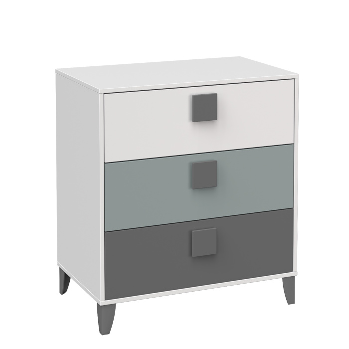 DIMIKA Комод К1 (Белый, СЕРЫЙ / СЕРО-ЗЕЛЕНЫЙ / БЕЛЫЙ)
