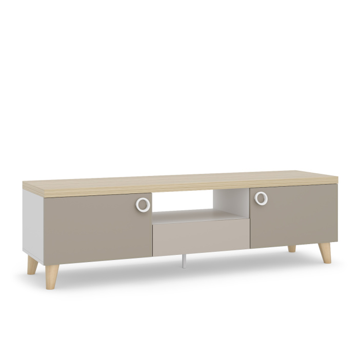 SMARTY Тумба под ТВ Т1 (ДУБ АНДРЕА / БЕЛЫЙ, МОККО / ВЕЛЮР)