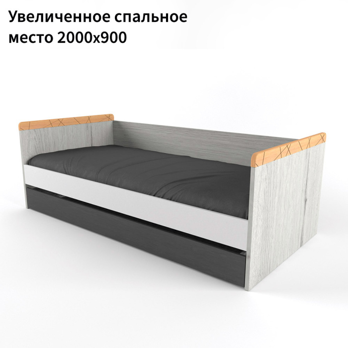 НЬЮТОН ГРЕЙ кровать большая с дополнительным спальным местом НЬЮТОН ГРЕЙ кровать большая с дополнительным спальным местом