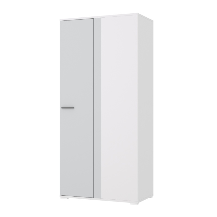 LAMBO Шкаф угловой ШУ (Белый, БЕЛЫЙ / СВЕТЛО-СЕРЫЙ / САН ЛЕОН, Левая)