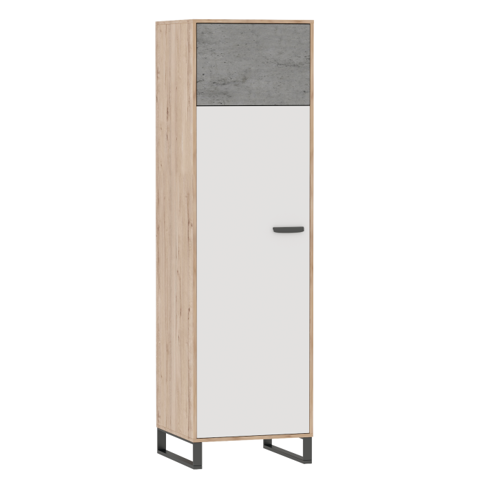 LIBERTI Шкаф-пенал ШП (ДУБ ИРЛАНДСКИЙ, ЦЕМЕНТ / БЕЛЫЙ, ЛЕВЫЙ)