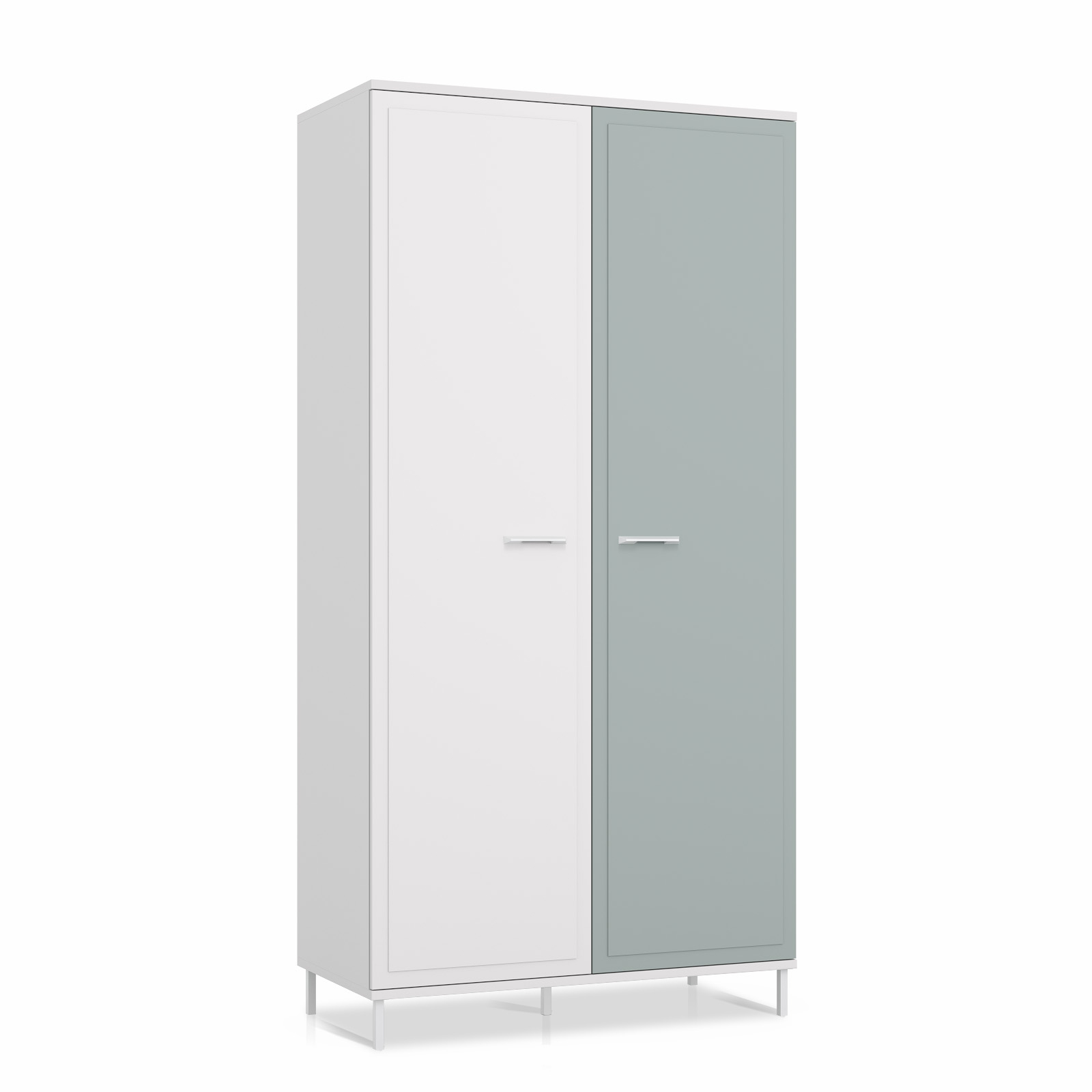 COLLEGE Шкаф 2-х верный Ш2 (БЕЛЫЙ, СЕРО-ЗЕЛЕНЫЙ) COLLEGE Шкаф 2-х верный Ш2 (БЕЛЫЙ, СЕРО-ЗЕЛЕНЫЙ)