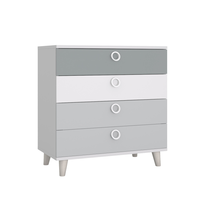 SMARTY Комод К1 (Белый, СЕРО-ЗЕЛЕНЫЙ / СВЕТЛО-СЕРЫЙ / БЕЛЫЙ)