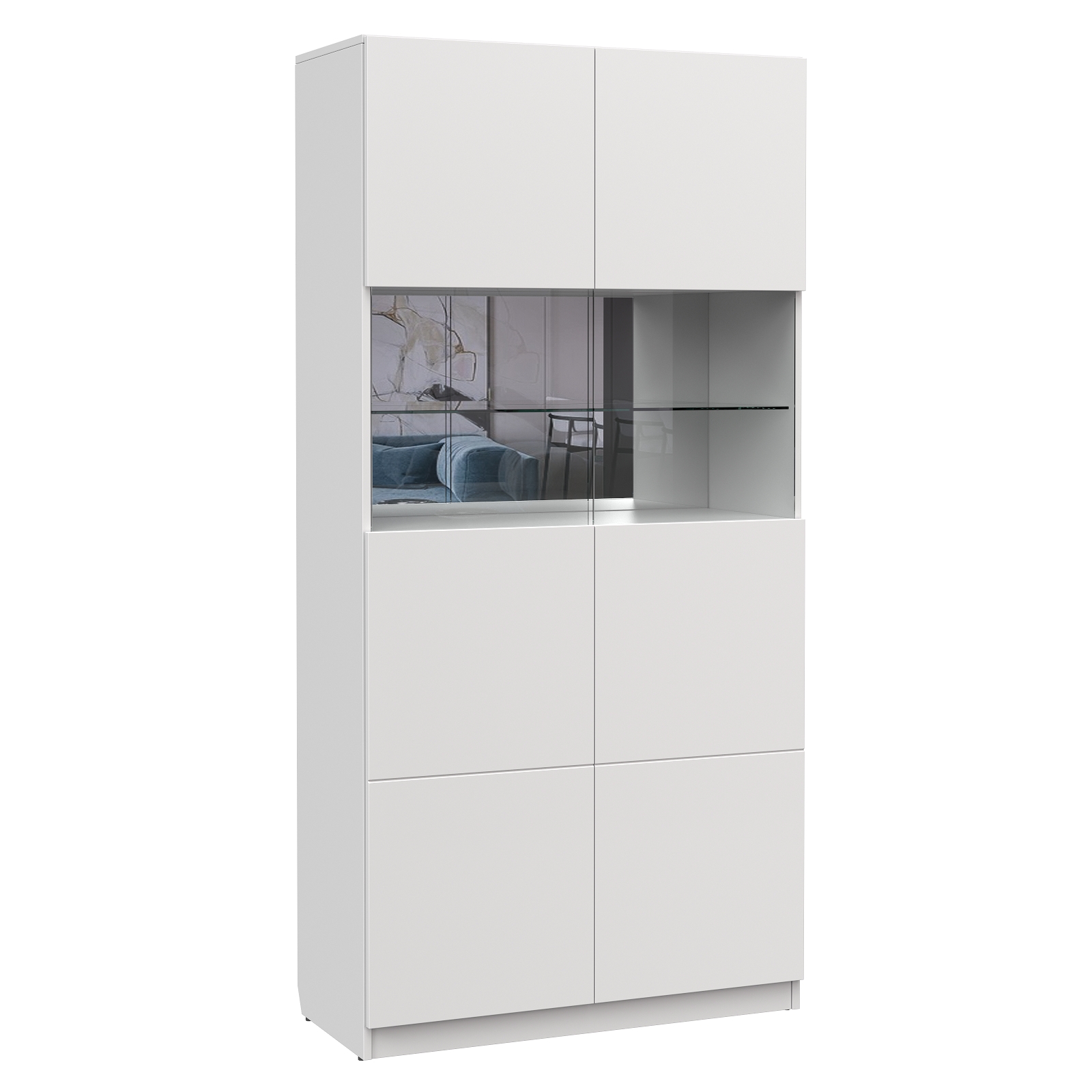 ENNI Новая Шкаф 2-х дверный Ш2.С (БЕЛЫЙ, БЕЛЫЙ, Без подсветки)