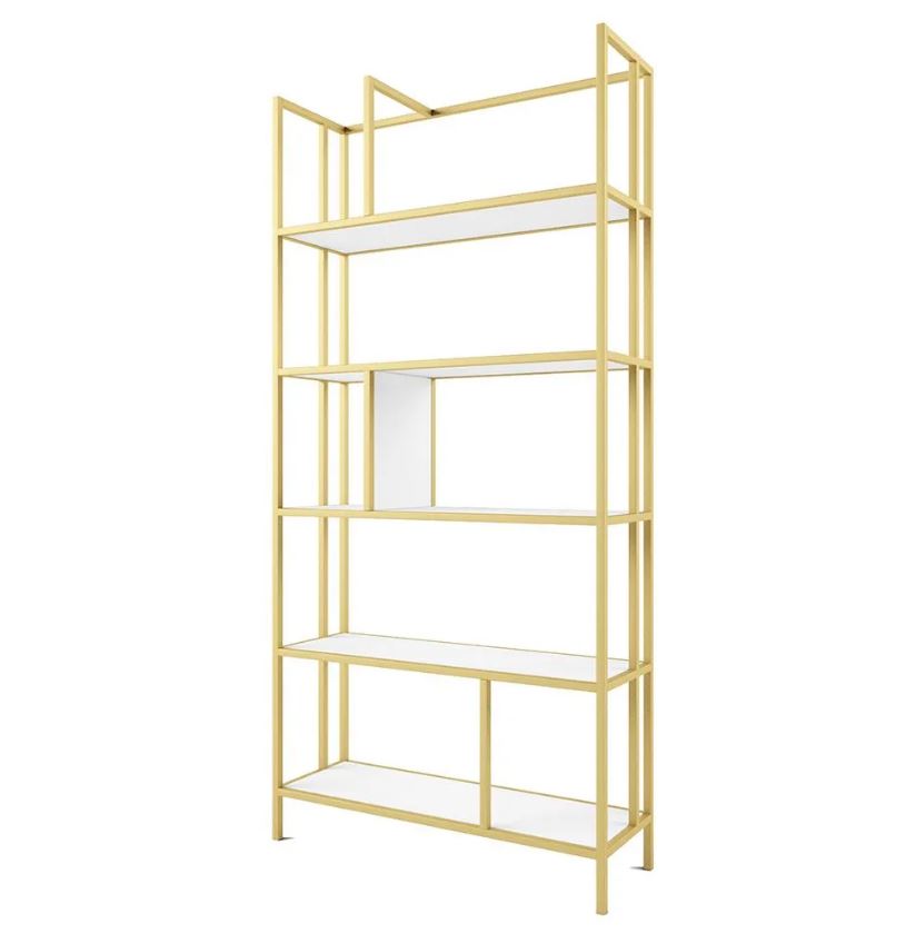 МИШЕЛЬ Стеллаж-перегородка (БЕЛЫЙ, ЗОЛОТО)