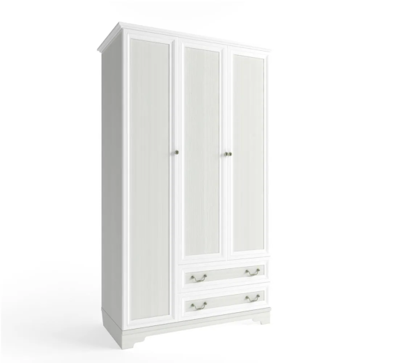 КЛАССИКА Шкаф 3-х створчатый (Рамух белый)