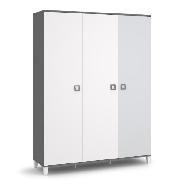 VECTRA Шкаф 3-х дверный Ш3 (СЕРЫЙ ШПОН, СВЕТЛО-СЕРЫЙ / БЕЛЫЙ) VECTRA Шкаф 3-х дверный Ш3 (СЕРЫЙ ШПОН, СВЕТЛО-СЕРЫЙ / БЕЛЫЙ)