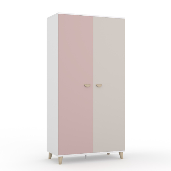 AMELY Шкаф 2-х дверный Ш2 (Белый/Велюр/Пепельная роза) AMELY Шкаф 2-х дверный Ш2 (Белый/Велюр/Пепельная роза)