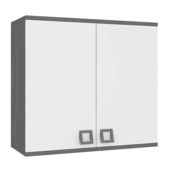 VECTRA Навесной шкаф НШ2 (СЕРЫЙ ШПОН, БЕЛЫЙ)