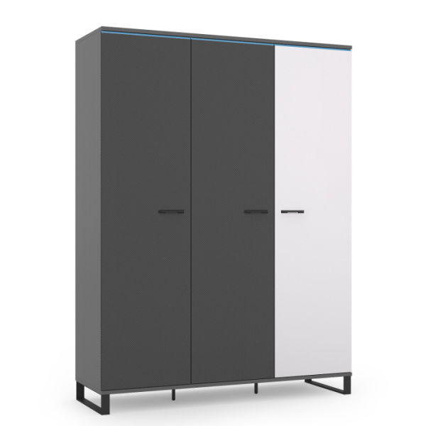 CARBON Шкаф 3-х дверный Ш3 (СЕРЫЙ ШПОН, БЕЛЫЙ / КАРБОН) CARBON Шкаф 3-х дверный Ш3 (СЕРЫЙ ШПОН, БЕЛЫЙ / КАРБОН)