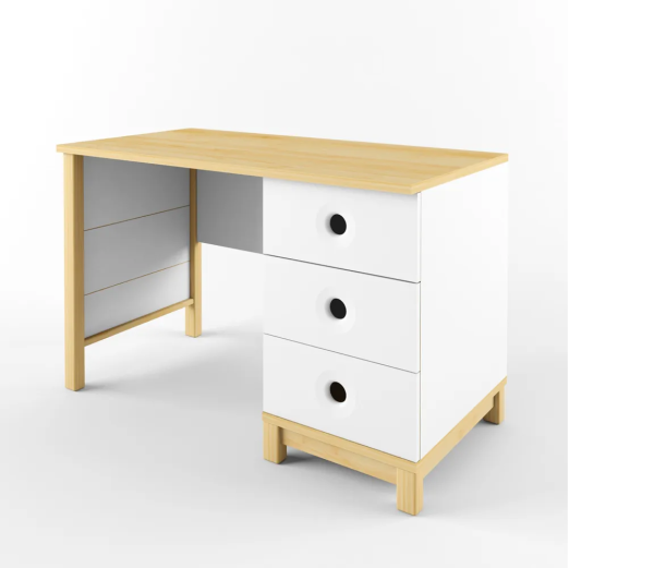 РОБИН ЛАЙТ Стол с тумбой (Цвет фасадов Клен/Белый, Сторона сборки Универсальная)