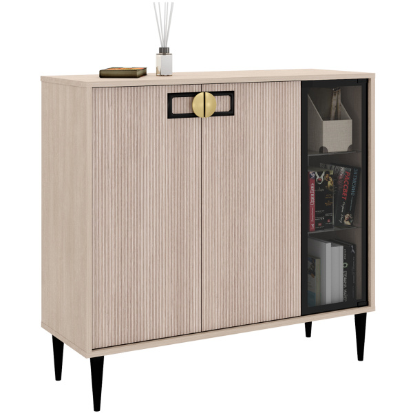 МУЗА № 9.2 Комод со стеклом (Тира/кадена вуд) МУЗА № 9.2 Комод со стеклом (Тира/кадена вуд)