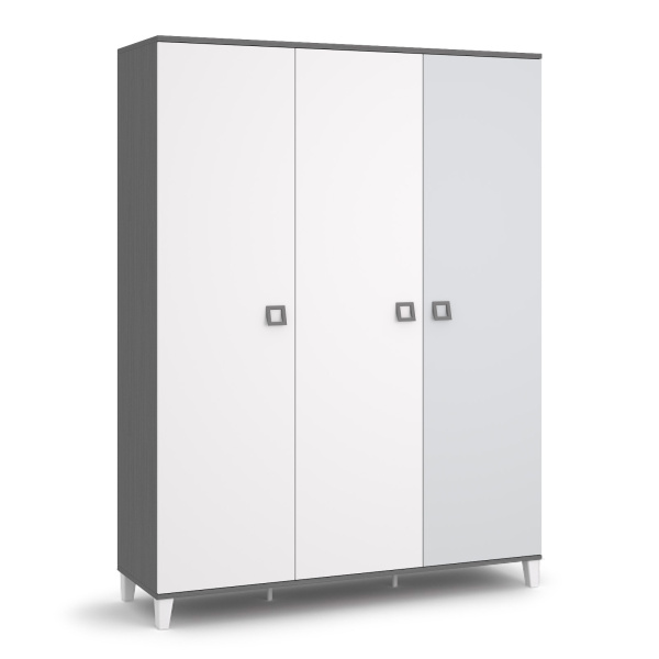 VECTRA Шкаф 3-х дверный Ш3 (СЕРЫЙ ШПОН, СВЕТЛО-СЕРЫЙ / БЕЛЫЙ) VECTRA Шкаф 3-х дверный Ш3 (СЕРЫЙ ШПОН, СВЕТЛО-СЕРЫЙ / БЕЛЫЙ)