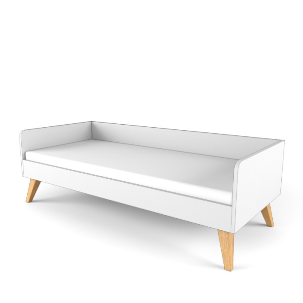 2+2 Кровать на ножках (Цвет корпуса Белый, Цвет фасадов Белый, Форма Опоры Диагональ)