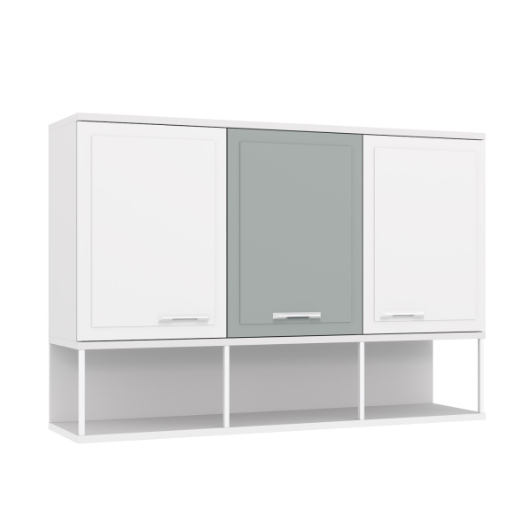 COLLEGE Навесной шкаф НШ1 (БЕЛЫЙ, СЕРО-ЗЕЛЕНЫЙ)