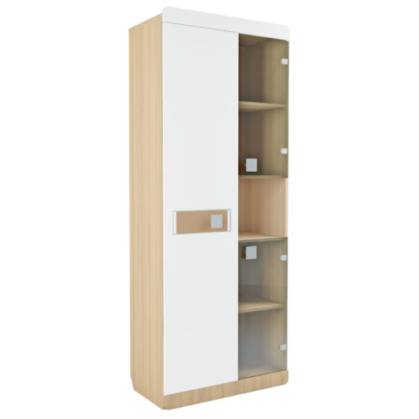 СТИЛЬ № 5.3 Стеллаж (Туя Светлая, Белый глянец/Кофе с молоком) СТИЛЬ № 5.3 Стеллаж (Туя Светлая, Белый глянец/Кофе с молоком)