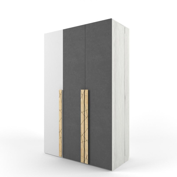 НЬЮТОН ГРЕЙ шкаф 3-створчатый (Цвет корпуса Дуб Эльза/Белый лофт, Цвет фасадов Темно-Серый лофт, Принт Без принта) НЬЮТОН ГРЕЙ шкаф 3-створчатый (Цвет корпуса Дуб Эльза/Белый лофт, Цвет фасадов Темно-Серый лофт, Принт Без принта)