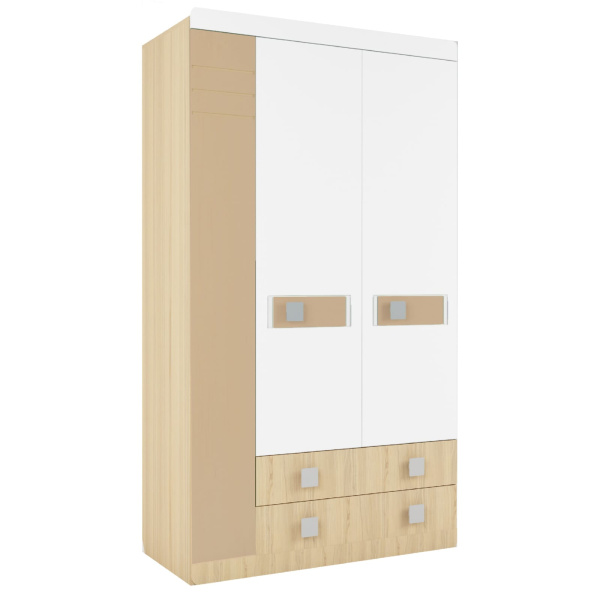 СТИЛЬ № 25 Шкаф 3-створчатый (Туя Светлая, Туя светлая/Белый глянец/Кофе с молоком) СТИЛЬ № 25 Шкаф 3-створчатый (Туя Светлая, Туя светлая/Белый глянец/Кофе с молоком)