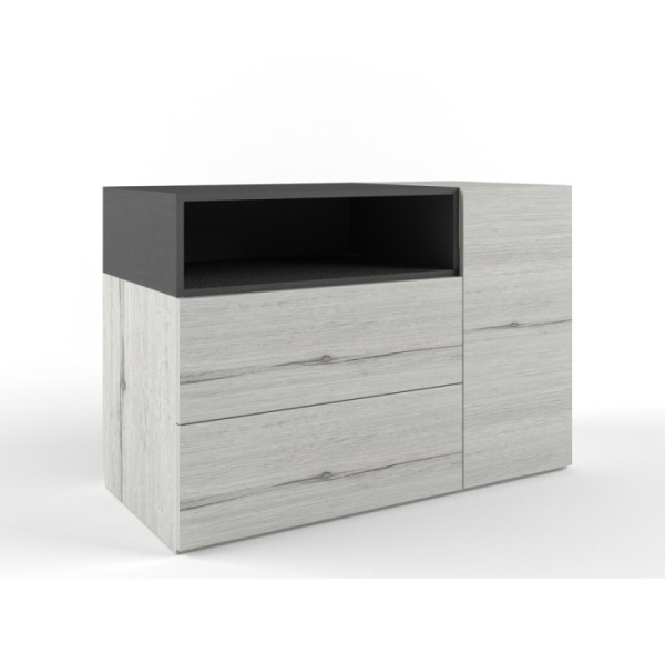 НЬЮТОН ГРЕЙ комод (Цвет корпуса Дуб Эльза/Темно-серый лофт) НЬЮТОН ГРЕЙ комод (Цвет корпуса Дуб Эльза/Темно-серый лофт)