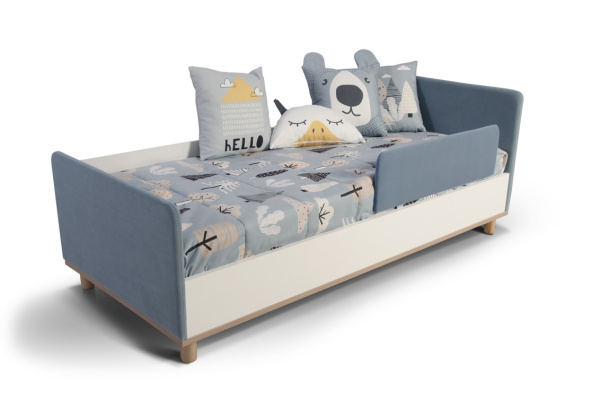 BARNEY Кровать КР1 со съемным бортиком (СЕРО-ГОЛУБОЙ, БЕЛЫЙ КРАП) BARNEY Кровать КР1 со съемным бортиком (СЕРО-ГОЛУБОЙ, БЕЛЫЙ КРАП)