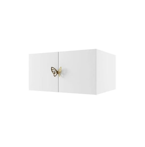 МИШЕЛЬ Антресоль для книжного шкафа (БЕЛЫЙ, 800*450*400, Бабочка)