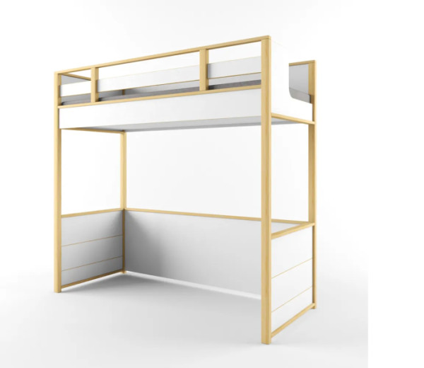 РОБИН ЛАЙТ Кровать-чердак (Цвет фасадов Клен/Белый, Сторона сборки Универсальная)