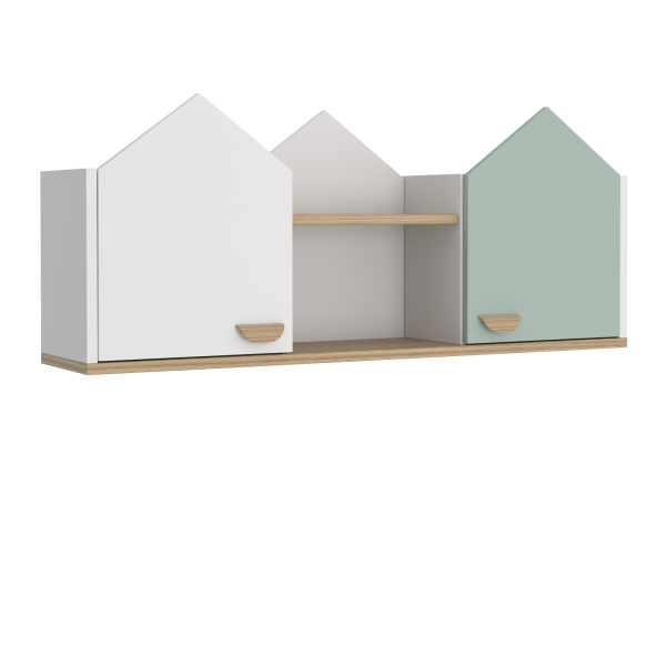 GRETA Полка навесная НП1 (ДУБ АНДРЕА / БЕЛЫЙ, СЕРО-ЗЕЛЕНЫЙ / БЕЛЫЙ)