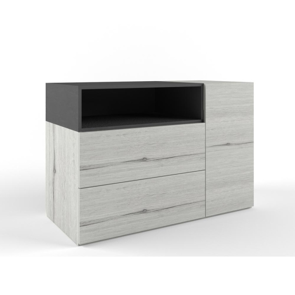 НЬЮТОН ГРЕЙ комод (Цвет корпуса Дуб Эльза/Темно-серый лофт) НЬЮТОН ГРЕЙ комод (Цвет корпуса Дуб Эльза/Темно-серый лофт)