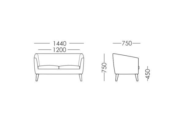 EGO Диван Двойка (Ткань Категория 1, Ножки Дерево светлое) EGO Диван Двойка (Ткань Категория 1, Ножки Дерево светлое)