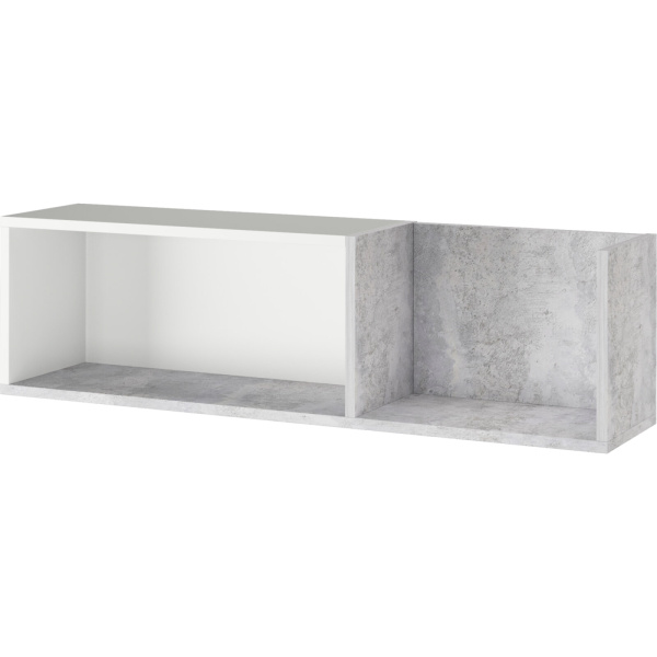 СТК №30 Полка навесная (Цемент светлый/Белый, Универсальная)