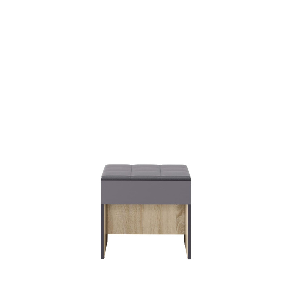 ЭЛЬЗА № 5.1 Тумба (Дуб Сонома Светлый, Графит, Линкольн 11 (экокожа), Сетка под обувь (заказывается отдельно))