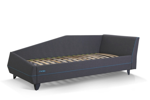 Кровать CARBON ЛАЙТ (Sawana 96 dark grey, Biryza, ЛЕВЫЙ, 1900*900 мм)