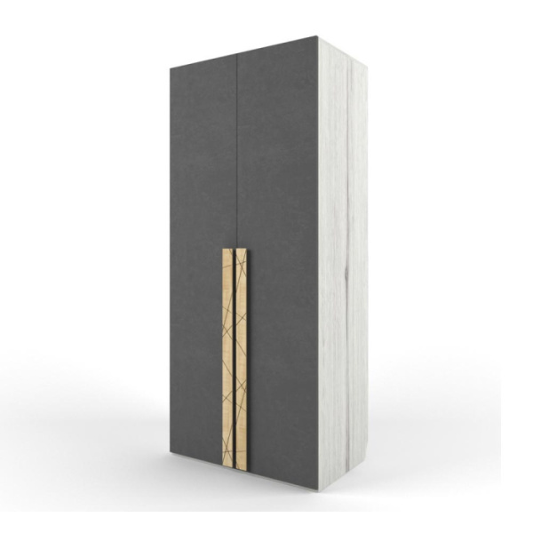 НЬЮТОН ГРЕЙ шкаф 2-створчатый (Цвет корпуса Дуб Эльза/Белый лофт, Цвет фасадов Темно-Серый лофт, Принт Без принта) НЬЮТОН ГРЕЙ шкаф 2-створчатый (Цвет корпуса Дуб Эльза/Белый лофт, Цвет фасадов Темно-Серый лофт, Принт Без принта)