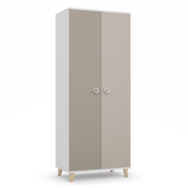 SMARTY Шкаф 2х дверный Ш2 (Белый, МОККО / ВЕЛЮР)