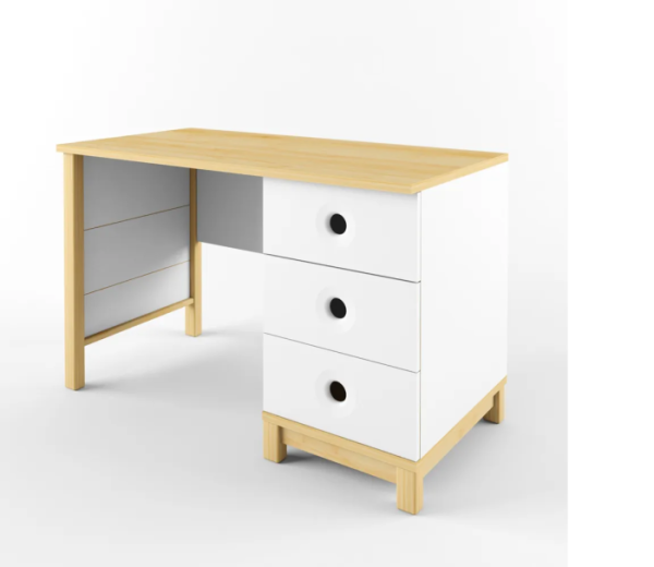 РОБИН ЛАЙТ Стол с тумбой (Цвет фасадов Клен/Белый, Сторона сборки Универсальная)