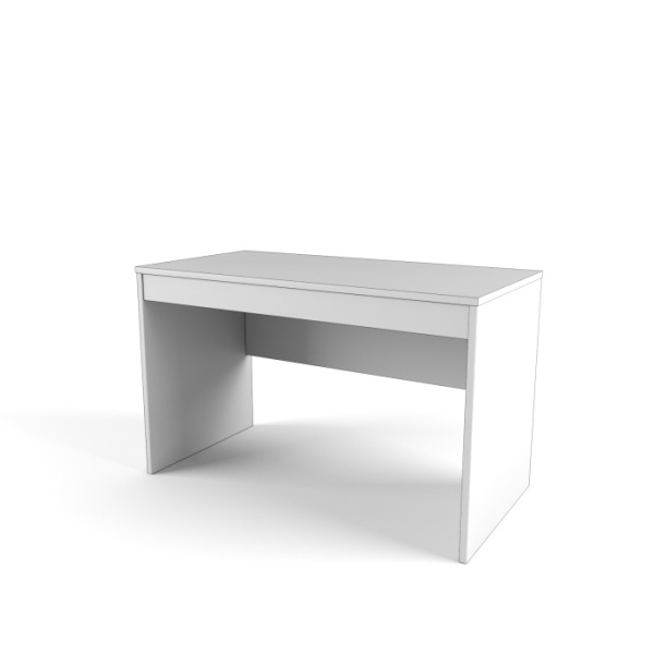 2+2 Стол с ящиком (Цвет корпуса Белый, Цвет фасадов Белый)