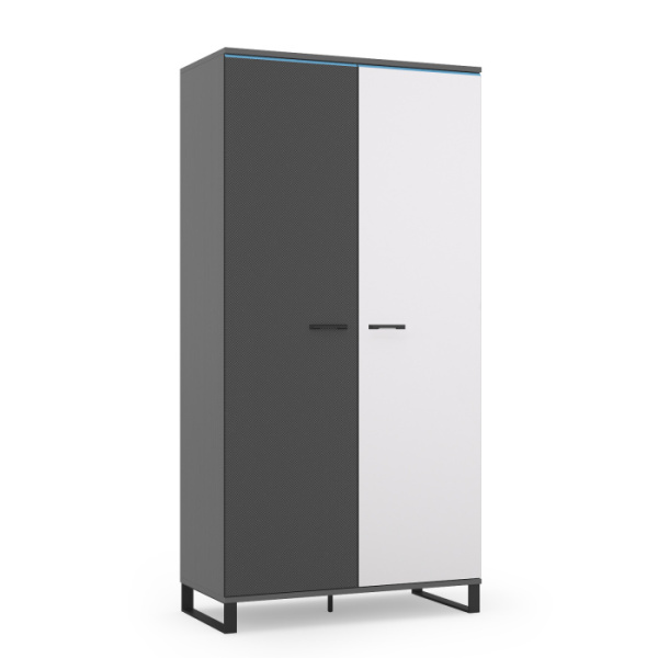 CARBON Шкаф 2-х дверный Ш2 (СЕРЫЙ ШПОН, БЕЛЫЙ / КАРБОН) CARBON Шкаф 2-х дверный Ш2 (СЕРЫЙ ШПОН, БЕЛЫЙ / КАРБОН)