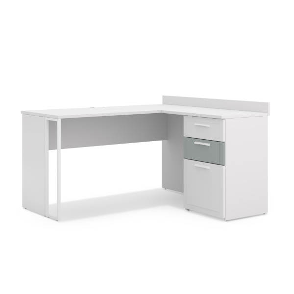 COLLEGE Угловой модуль к столу УМ22 (БЕЛЫЙ, СЕРО-ЗЕЛЕНЫЙ)