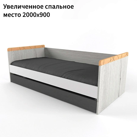 НЬЮТОН ГРЕЙ кровать большая с дополнительным спальным местом