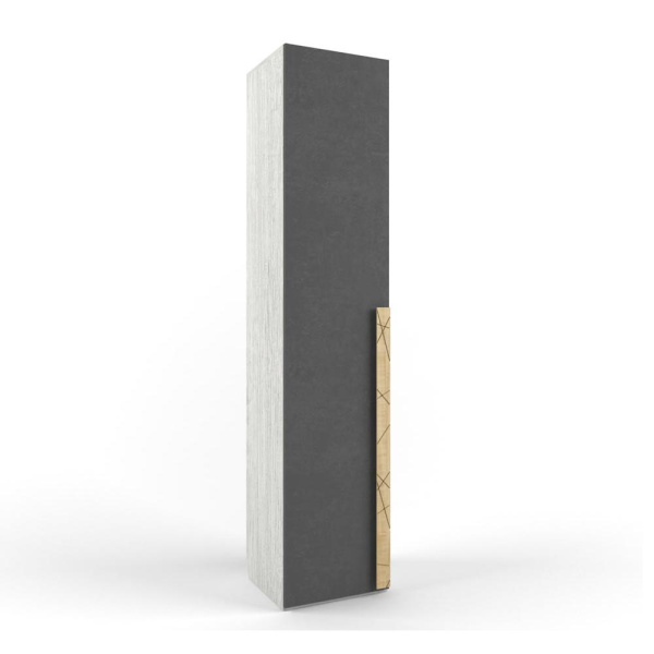 НЬЮТОН ГРЕЙ пенал (Цвет корпуса Дуб Эльза, Цвет фасадов Темно-Серый лофт, Принт Без принта, Сторона открывания Левая) НЬЮТОН ГРЕЙ пенал (Цвет корпуса Дуб Эльза, Цвет фасадов Темно-Серый лофт, Принт Без принта, Сторона открывания Левая)